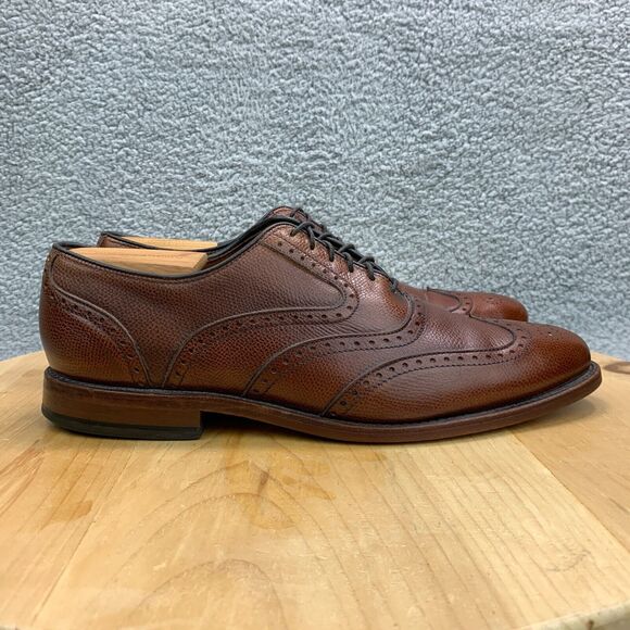 Allen Edmonds McClain Mens Size 9 Shoes Leather Wingtip Brogue Oxfords Brown - Picture 1 of 9
